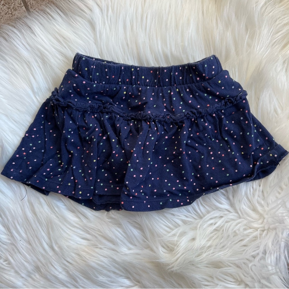 Jumping Beans Navy Blue Polka Dot Multicolored Flounce Skater Skirt